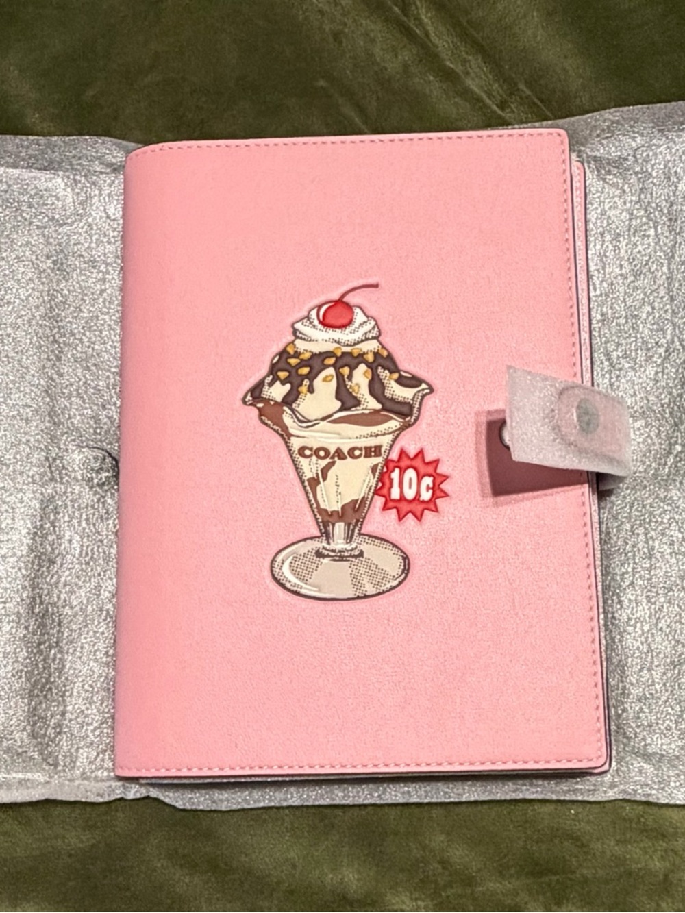 Coach Pink Ice Cream Patch Notebook Cover